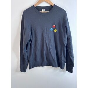 Uniqlo UT Kaws Sesame Street Black Sweatshirt Elmo Cookie Monster Big Bird M